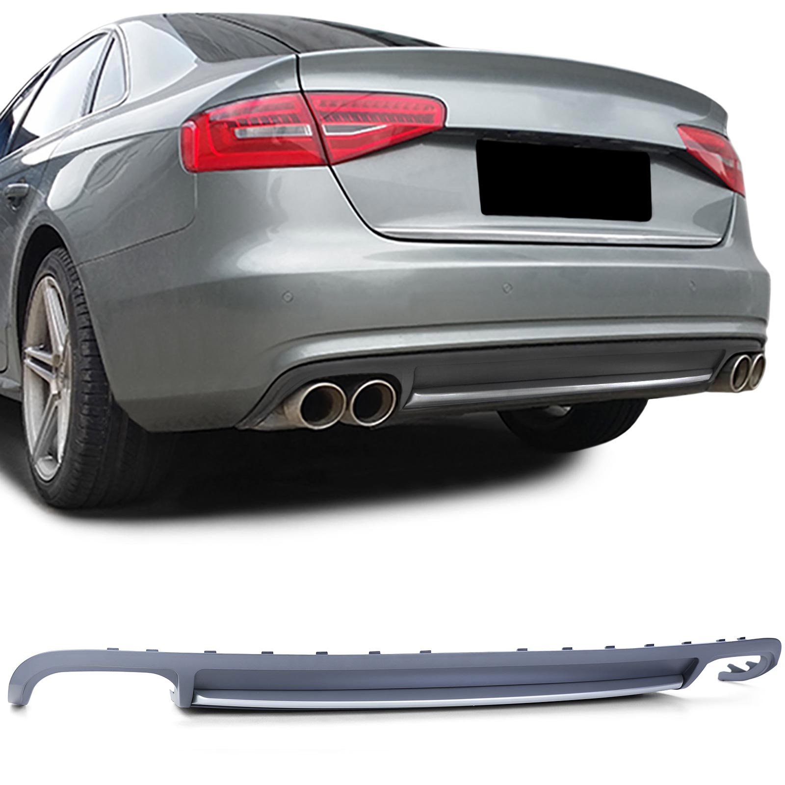 Achterbumper diffuser - inzetbumper - Audi A4 B8 Sedan Avant