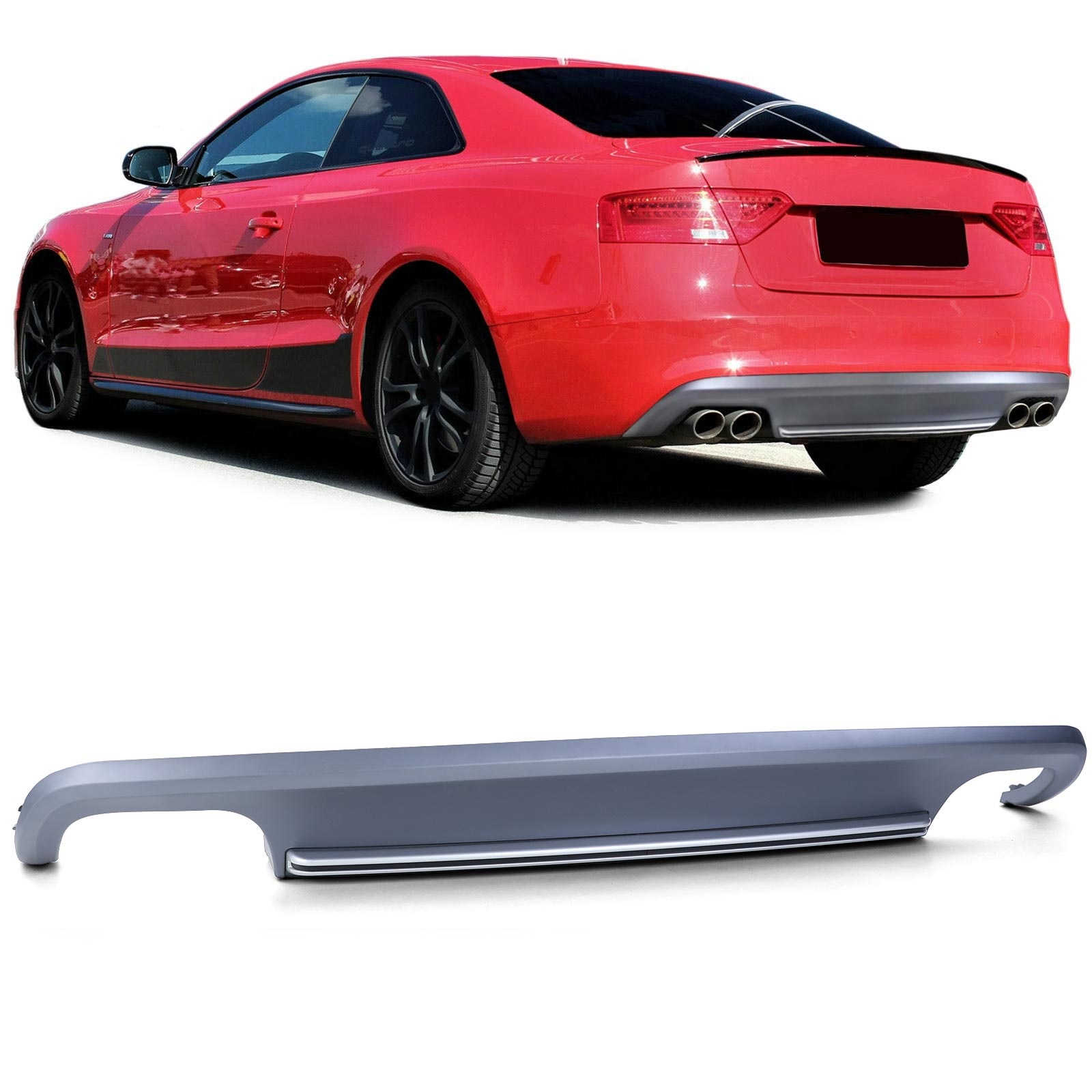 Achterbumper diffuser - inzetbumper geschikt voor Audi A5 8T 2-deurs