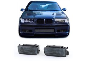 Mistlampen - geschikt voor BMW 3 - met beugels - smoke zwart