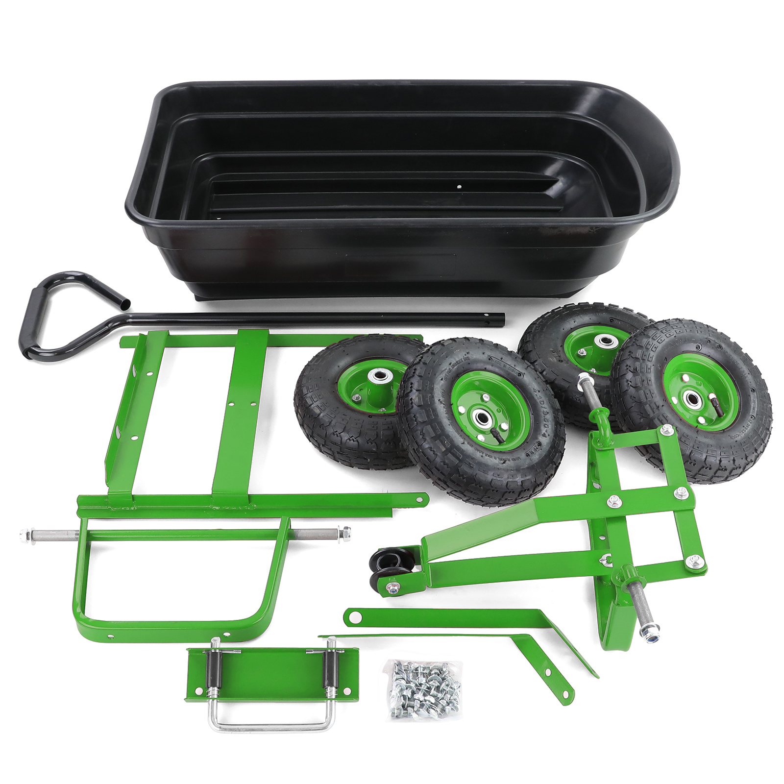 Bolderkar - kantelfunctie - 115x54x50 cm - zwart groen
