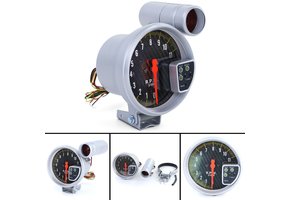 Toerenteller - schakellampje met beugel - 5'' - carbon