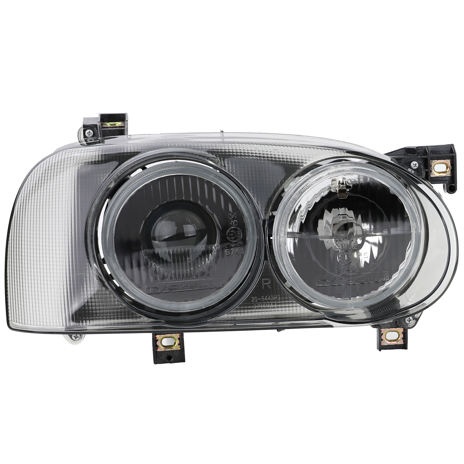 Koplampen - geschikt voor VW Golf 3 - dubbele koplamp - zwart smoke