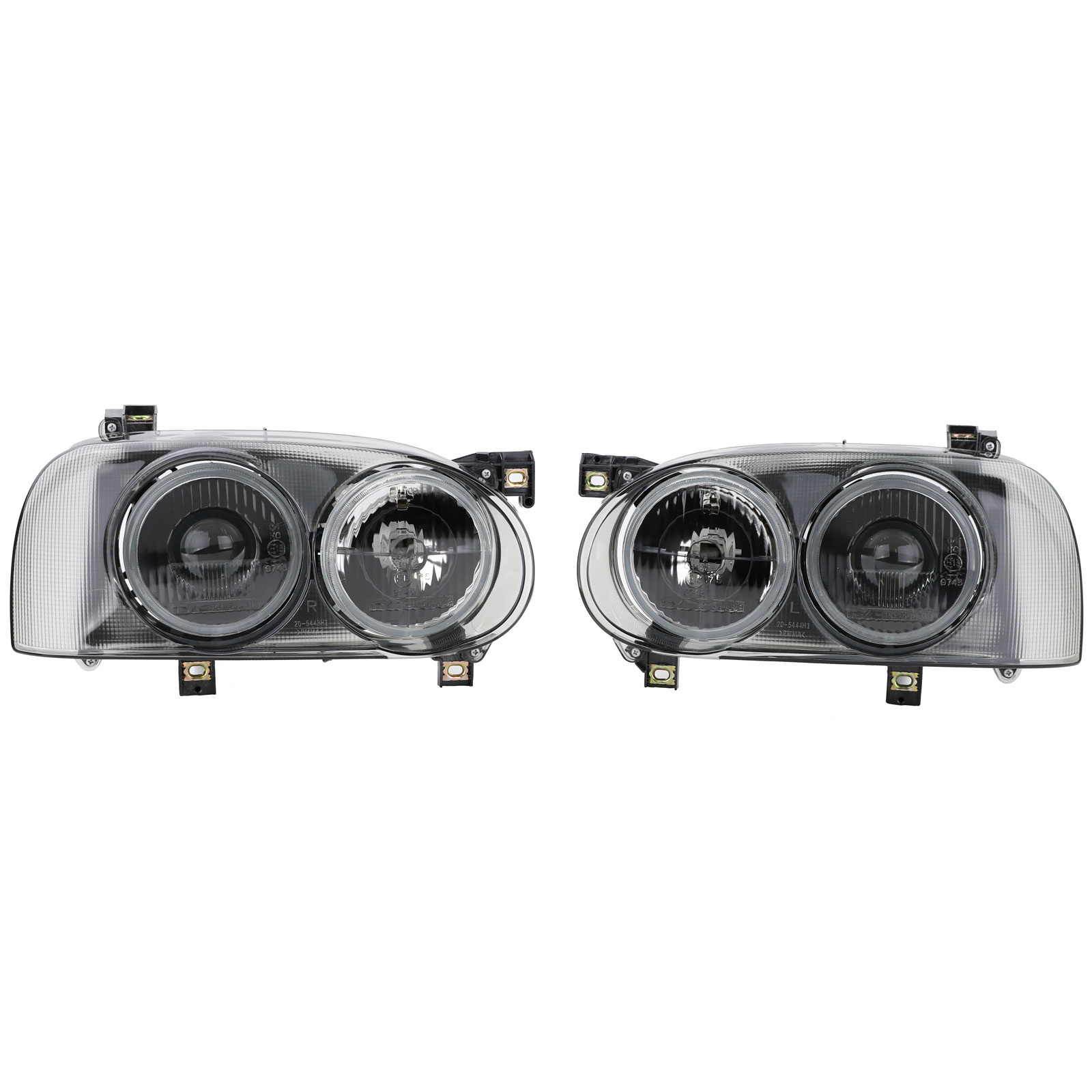 Koplampen - voor VW Golf 3 - dubbele koplamp - zwart smoke
