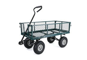 Tuinkar - opklapbare zijdelen - 190x51x55 cm - groen