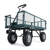 Tuinkar - opklapbare zijdelen - 190x51x55 cm - groen