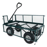 Tuinkar - opklapbare zijdelen - 190x51x55 cm - groen