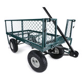 Tuinkar - opklapbare zijdelen - 190x51x55 cm - groen