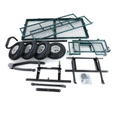 Tuinkar - opklapbare zijdelen - 190x51x55 cm - groen