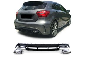 Achterbumper diffuser - uitlaatpijpen - Mercedes A-klasse W176