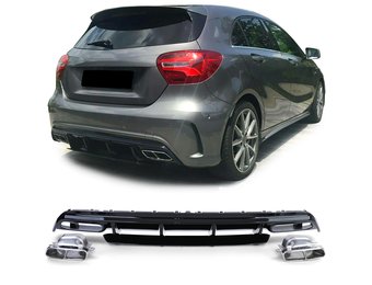 Achterbumper diffuser - uitlaatpijpen - Mercedes A-klasse W176