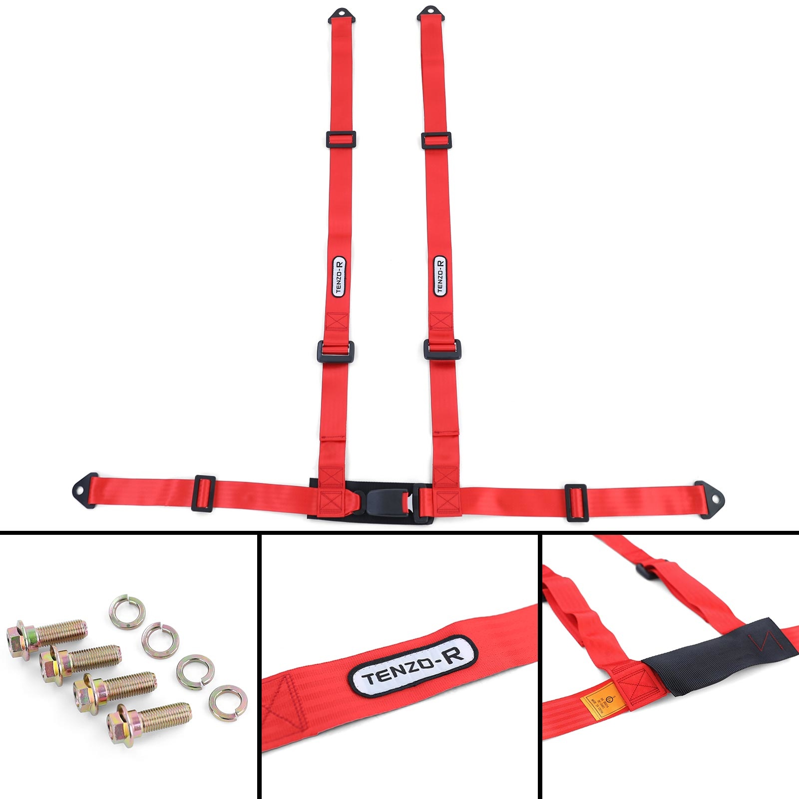 Tenzo-R - autogordel - 4 punts - sportgordel - rood