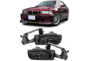 Mistlampen geschikt voor BMW E36 - met houderframe - smoke zwart