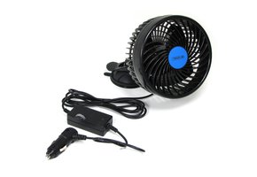 12V ventilator - voor de auto - met zuignap - 15 cm - zwart
