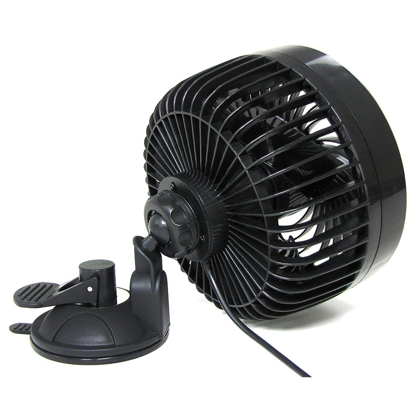 12V ventilator - voor de auto - met zuignap - 15 cm - zwart