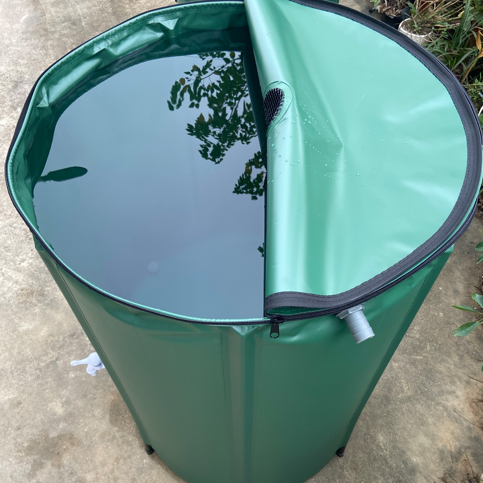 Regenton - opvouwbaar - met aftapkraak - 88x60 cm - 250 liter