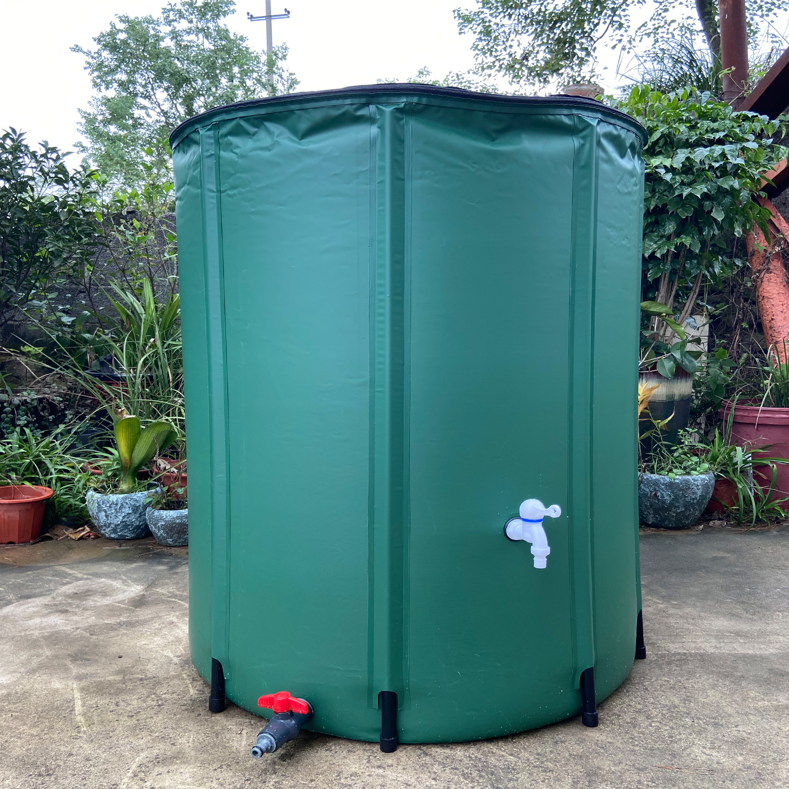 Regenton - opvouwbaar - met aftapkraak - 88x60 cm - 250 liter