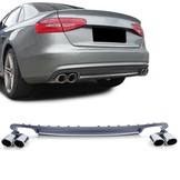 Achterbumper diffuser - inzetbumper - geschikt voor Audi A4 B8 Limo Avant