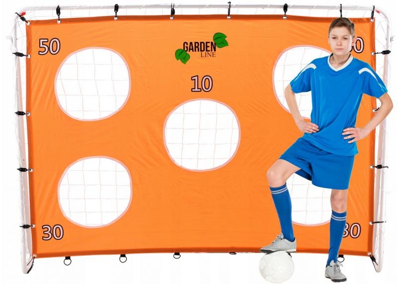 Voetbaldoel - gatendoek - staal - 213x152x75 cm - oranje