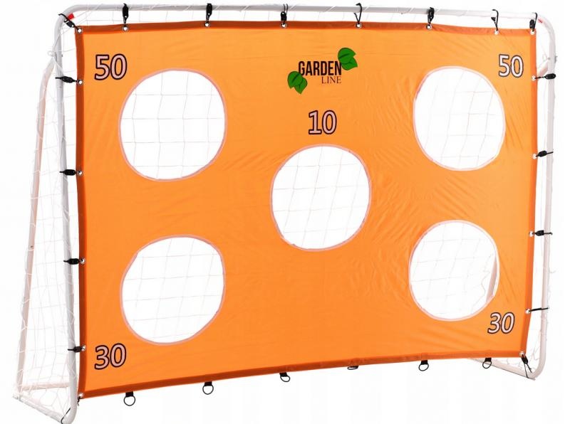 Voetbaldoel - gatendoek - staal - 213x152x75 cm - oranje