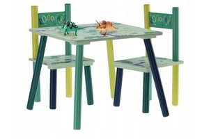 Kindertafel en stoeltjes - dinosaurus thema - houten materiaal