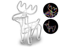 Rendier - 47x46x24cm - energiebesparend - regenboog