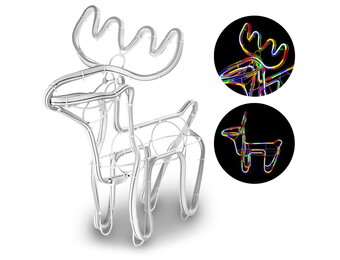 Rendier - 47x46x24cm - energiebesparend - regenboog