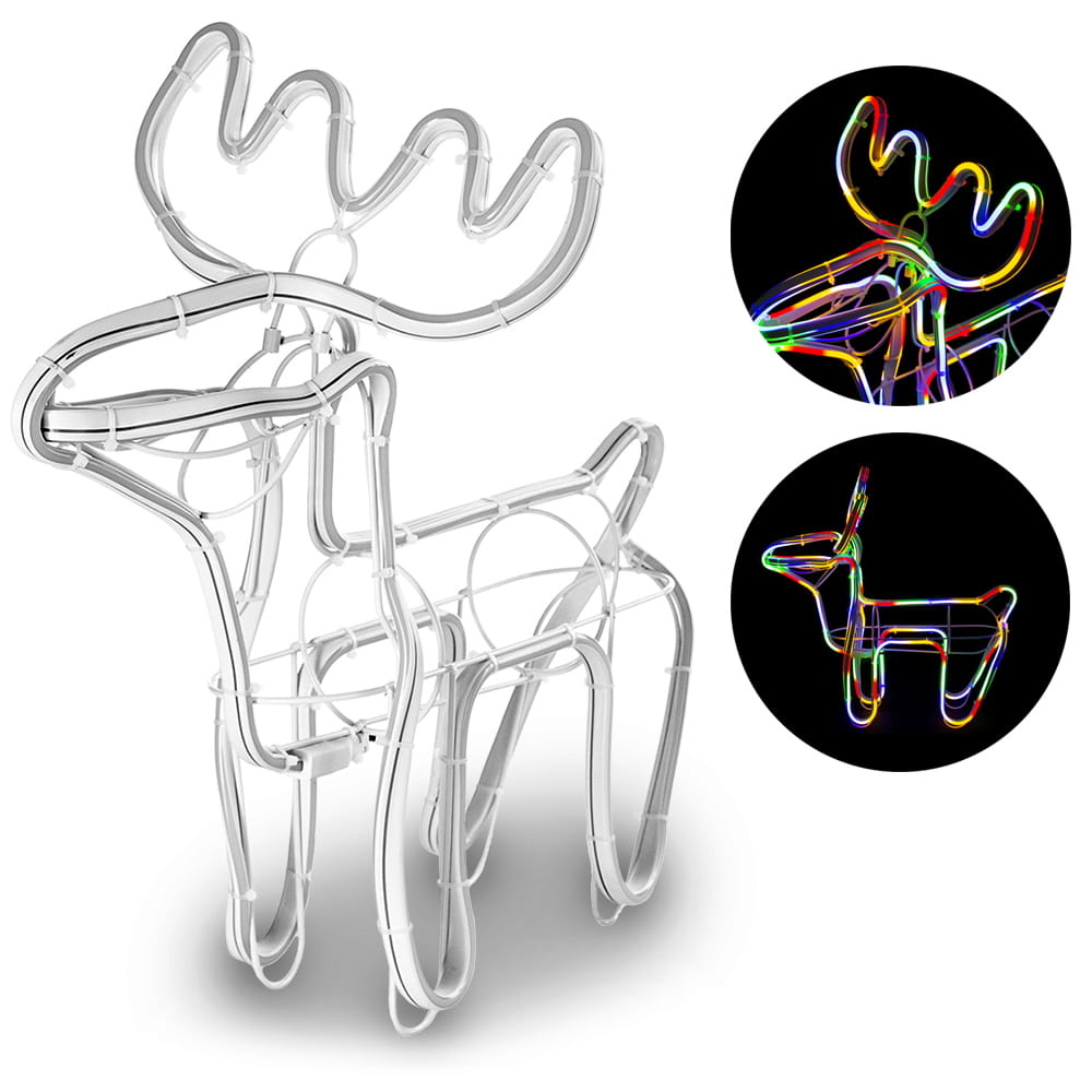 Rendier - 47x46x24cm - energiebesparend - regenboog