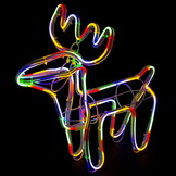 Rendier - 47x46x24cm - energiebesparend - regenboog