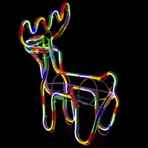 Rendier - 47x46x24cm - energiebesparend - regenboog