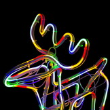 Rendier - 47x46x24cm - energiebesparend - regenboog