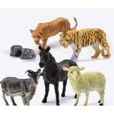 Opbergbox - 28x20.5x18cm - grote en kleine safarifiguren - multicolor