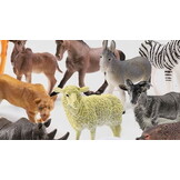 Opbergbox - 28x20.5x18cm - grote en kleine safarifiguren - multicolor