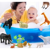 Opbergbox - 28x20.5x18cm - grote en kleine safarifiguren - multicolor