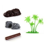 Opbergbox - 28x20.5x18cm - grote en kleine safarifiguren - multicolor