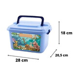 Opbergbox - 28x20.5x18cm - grote en kleine safarifiguren - multicolor