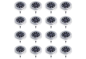 Tuinlampen 16 stuks - 13x11.5cm - op zonne-energie - RVS