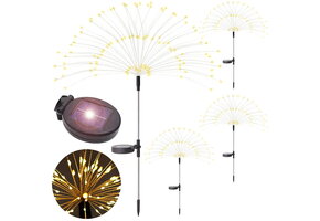 Tuinlampen 4 stuks - 90cm - 90 lichten - warm wit