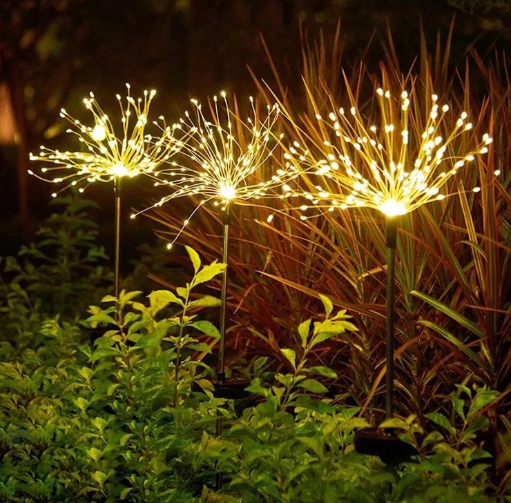 Tuinlampen 4 stuks - 90cm - 90 lichten - warm wit
