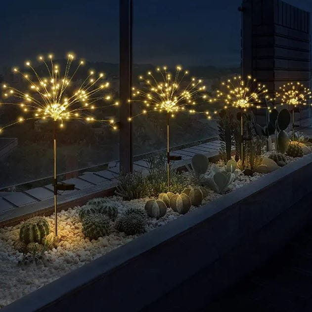 Tuinlampen 4 stuks - 90cm - 90 lichten - warm wit