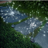 Tuinlampen 4 stuks - 90cm - 90 koud witte LEDs - Solar