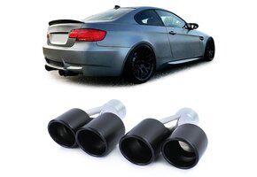 Uitlaatpijpen - universeel - RVS - sportief - 238 mm - matte zwart