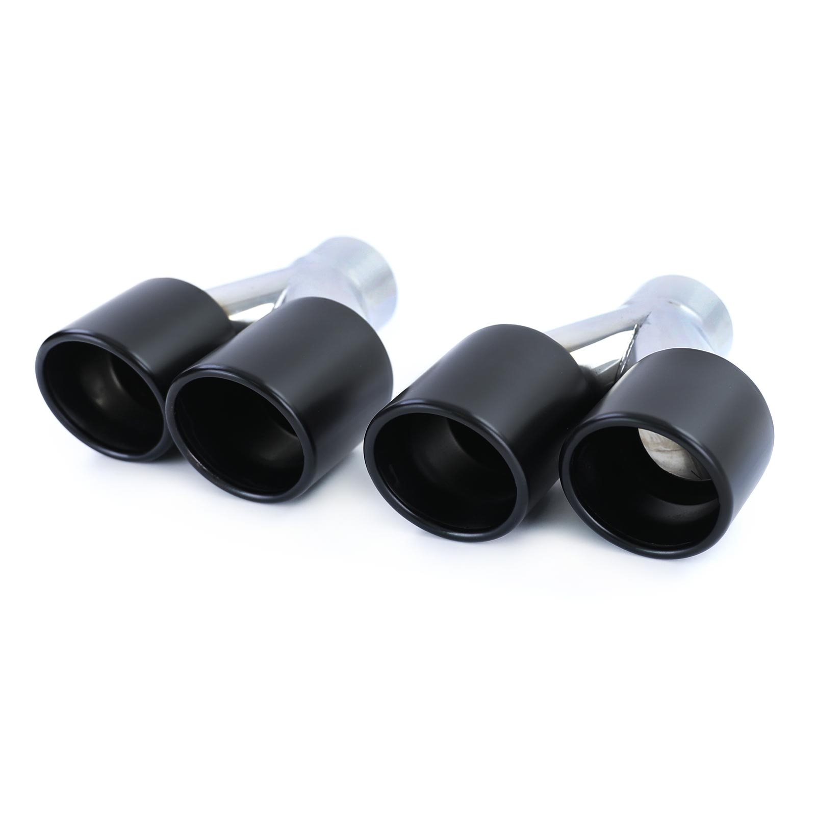 Uitlaatpijpen - universeel - RVS - sportief - 238 mm - matte zwart