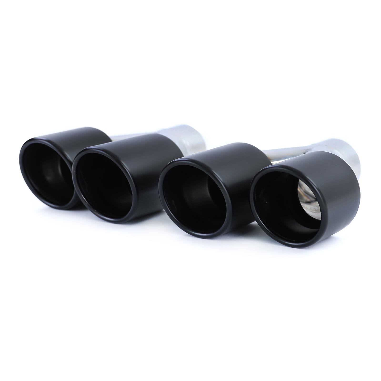 Uitlaatpijpen - universeel - RVS - sportief - 238 mm - matte zwart