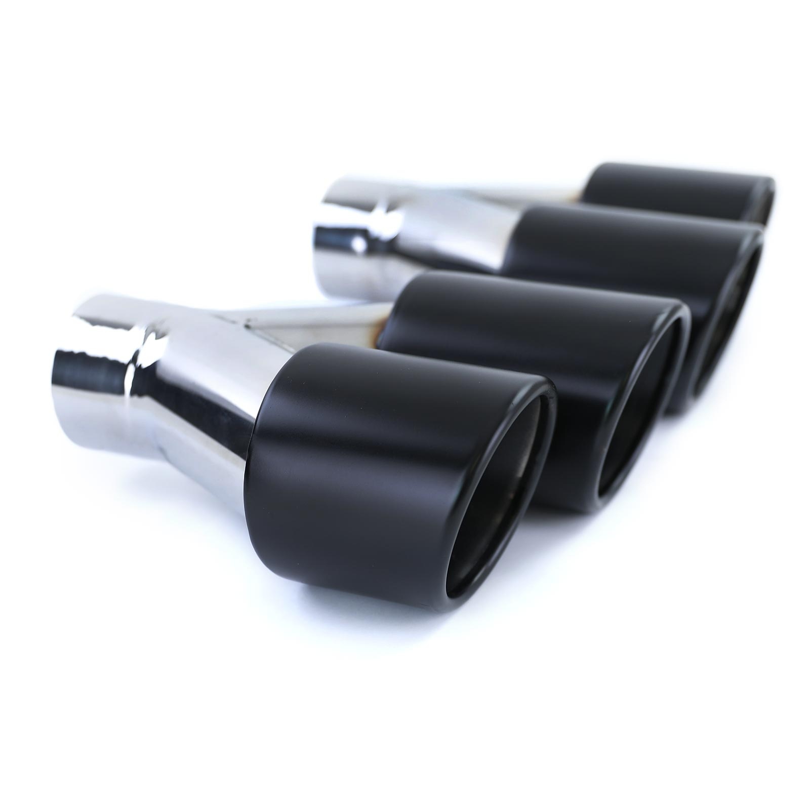 Uitlaatpijpen - universeel - RVS - sportief - 238 mm - matte zwart