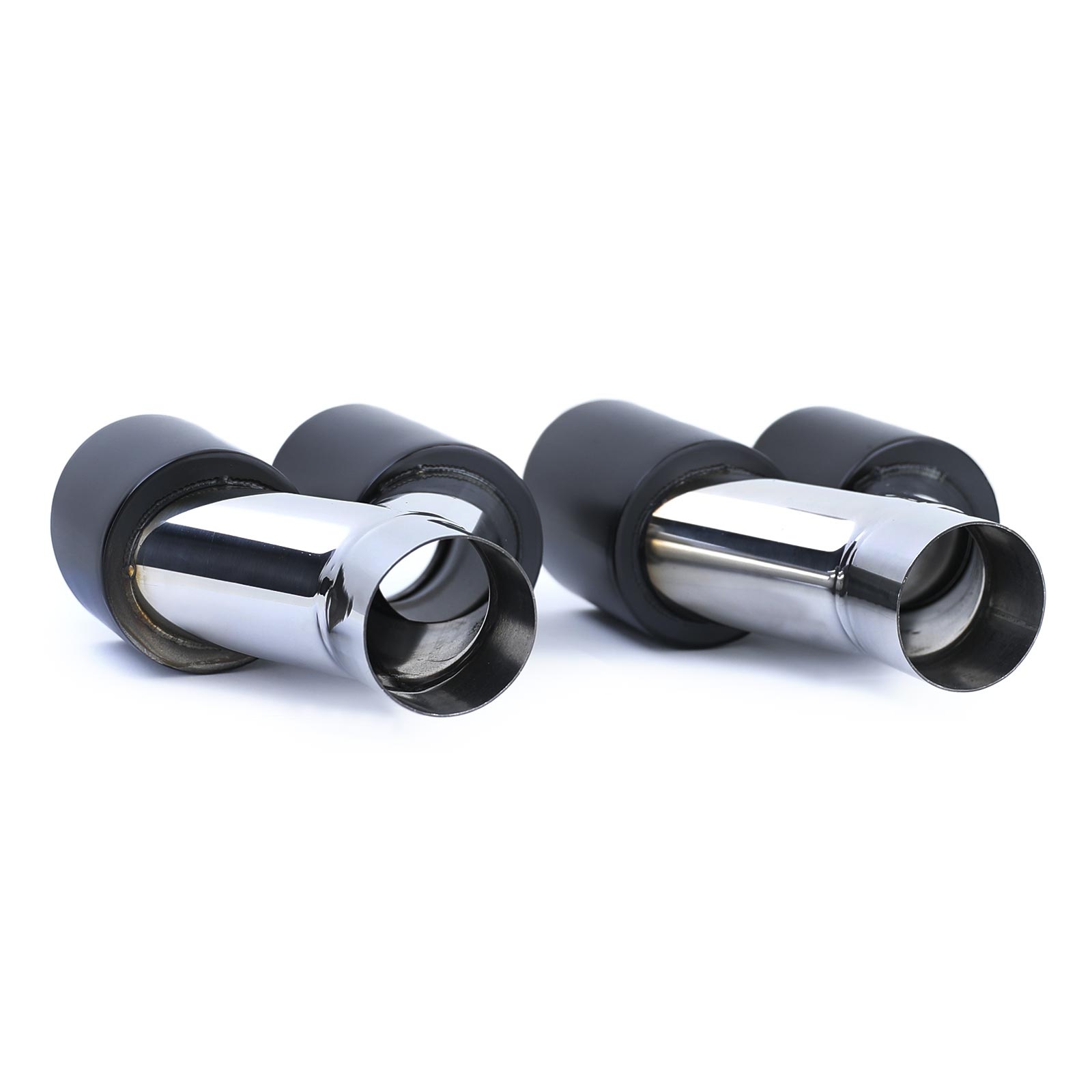 Uitlaatpijpen - universeel - RVS - sportief - 238 mm - matte zwart