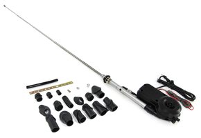 Auto antenne - elektrische antenne - universeel 12V - chroom