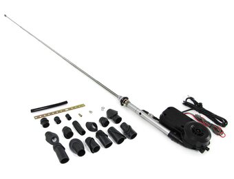 Auto antenne - elektrische antenne - universeel 12V - chroom