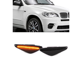 Zijkant knipperlichten - BMW X5 X6 X3-serie E70 E71 E72 F25 - gerookt zwart