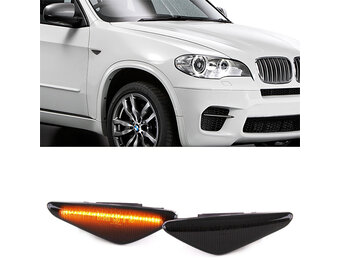 Zijkant knipperlichten - BMW X5 X6 X3-serie E70 E71 E72 F25 - gerookt zwart