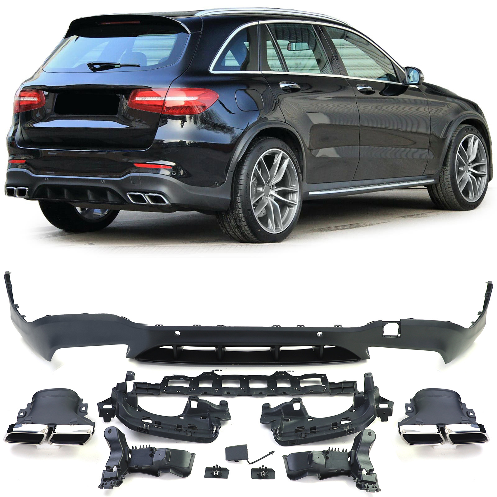 Achterbumper diffuser - Mercedes GLC X253 SUV 2015-2018